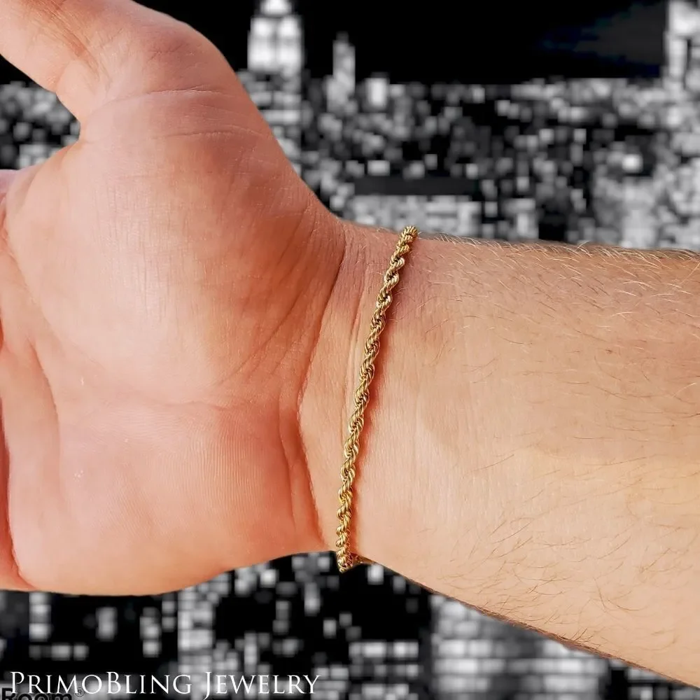 2mm Stainless Steel Gold Rope Bracelet
